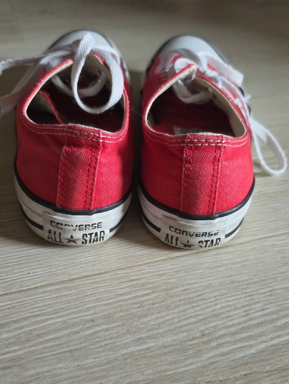 Converse Red Low-Top Canvas Sneakers with White Accents - Picture 2 of 10